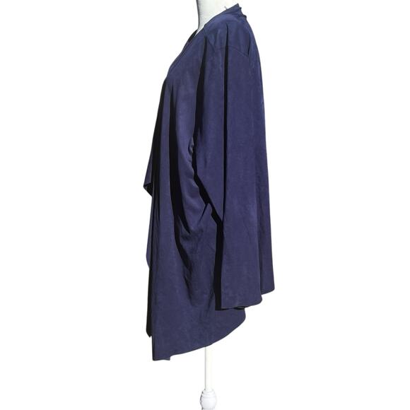 Soft Surroundings Blue Velvet Kimono Long Open Cardigan Holiday Size 3X Draped - Picture 5 of 10